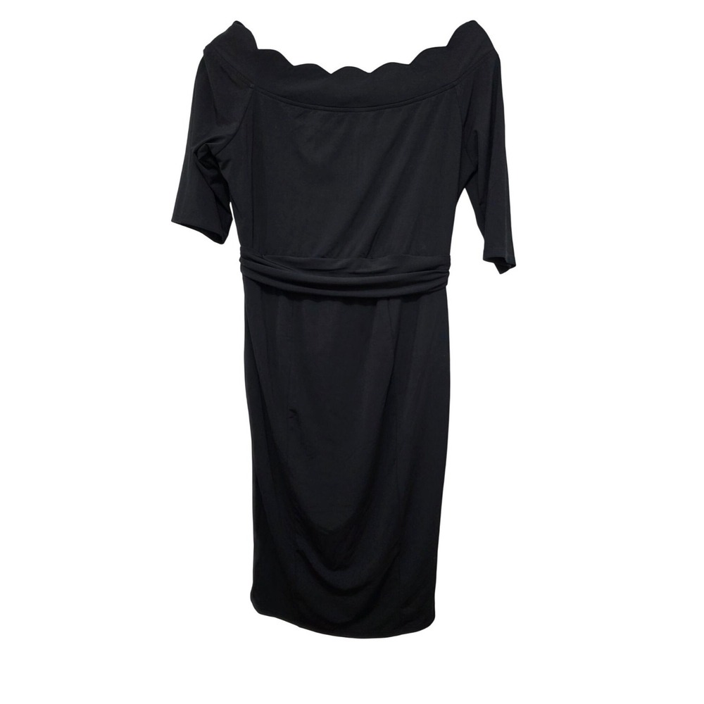 NWT Kimi + Kai Black Off Shoulder Maternity Dress Rushed Waist Detail‎ Size S